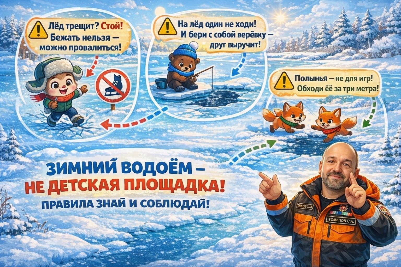 Внимание: зимний водоем не детская площадка